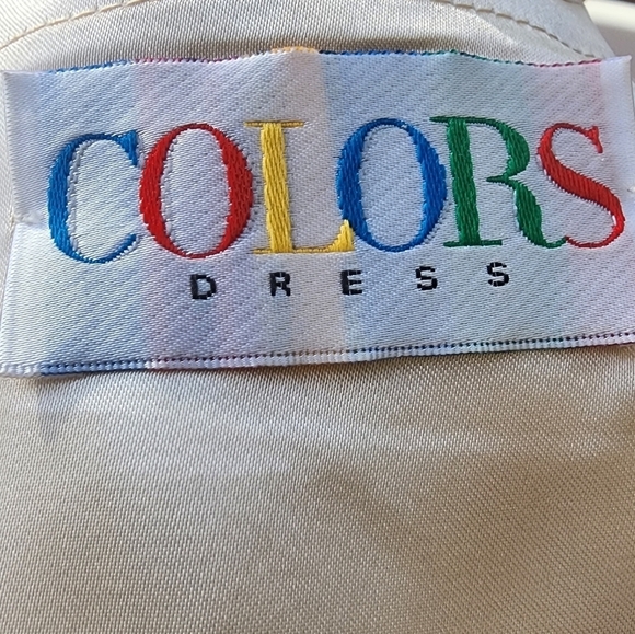 COLORS Beige Strapless Long Evening Dress size 14 - Picture 7 of 11